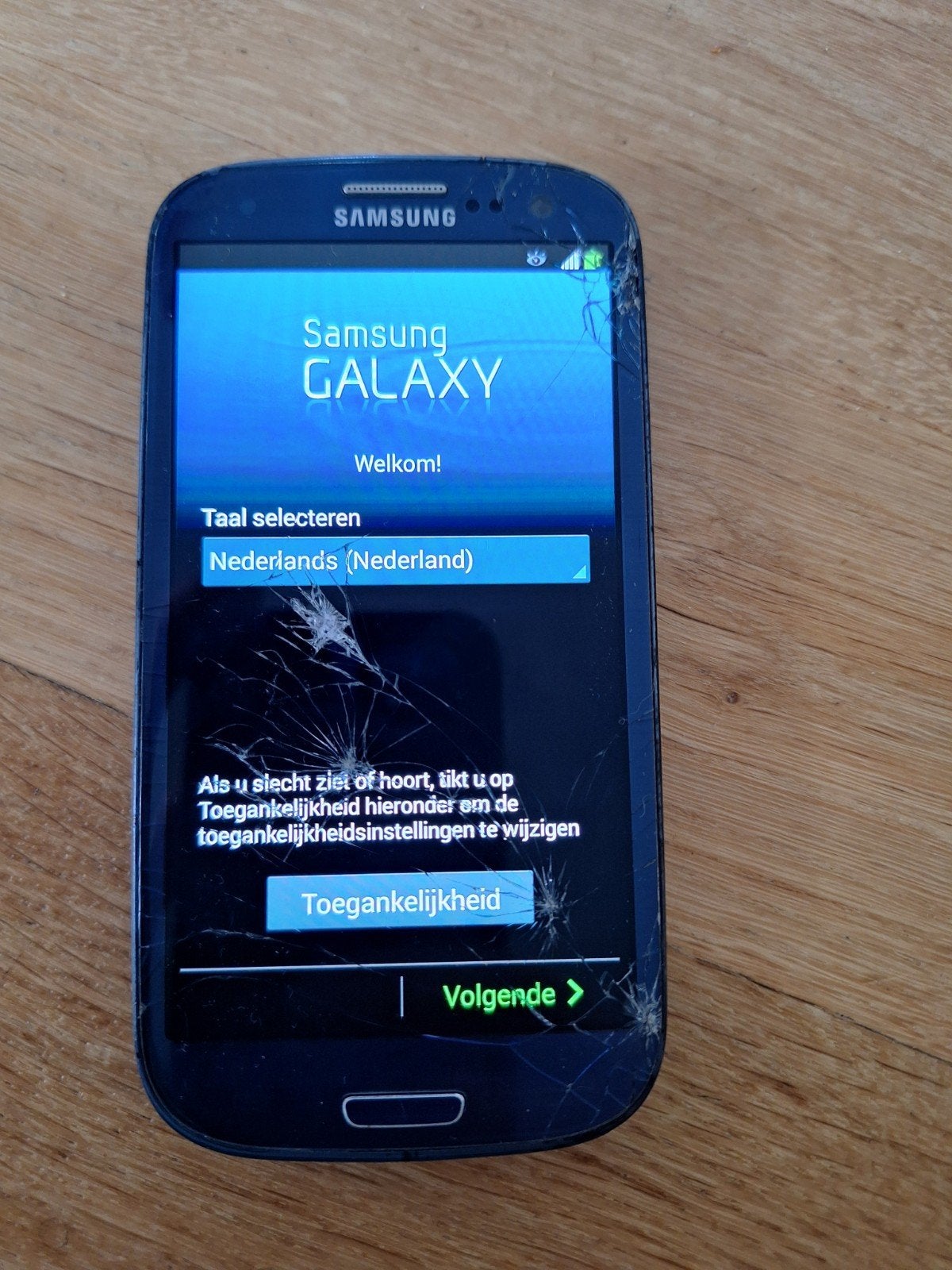 Samsung Galaxy S3 GT-I9300 - Gebarsten scherm, werkt nog, Gebruikt, Paars, Touchscreen, Ophalen of Verzenden