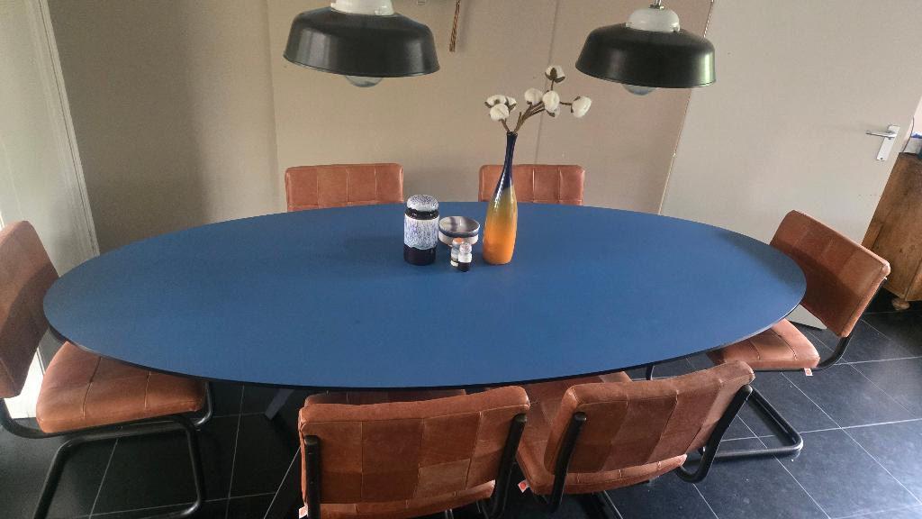 eettafel, Huis en Inrichting, Tafels | Eettafels, 100 tot 150 cm, 200 cm of meer, Ophalen of Verzenden, Zo goed als nieuw
