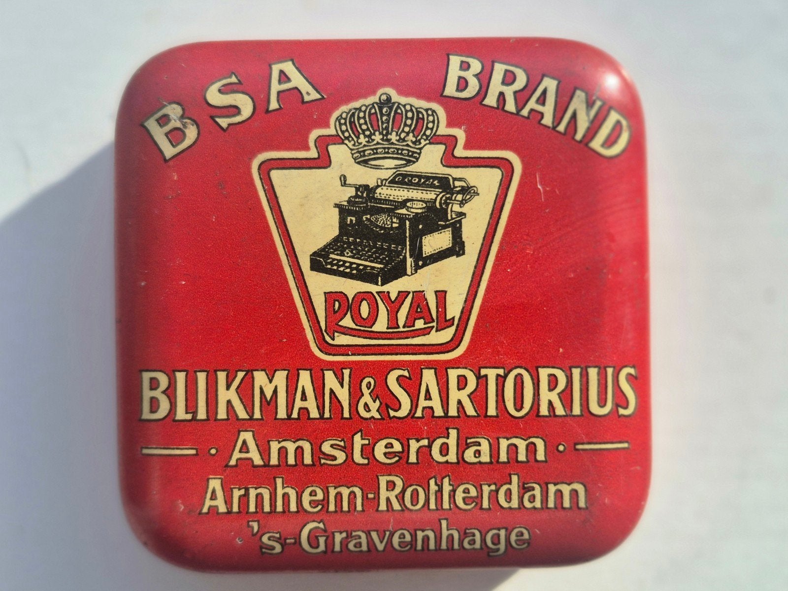 B.S.A Brand Typewriter Ribbon Inktlint blikje, Verzamelen, Blikken, Ophalen of Verzenden, Gebruikt, Overige