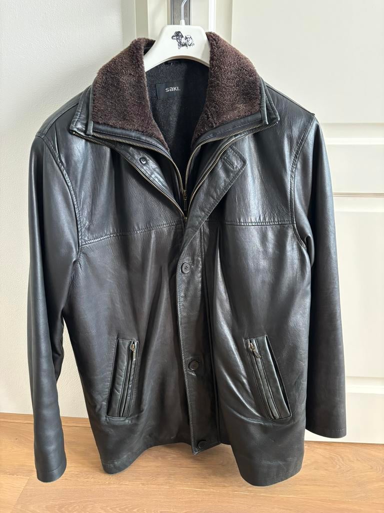 Te koop: Leren jas, Ophalen, Gedragen, Maat 46/48 (XL) of groter, Zwart