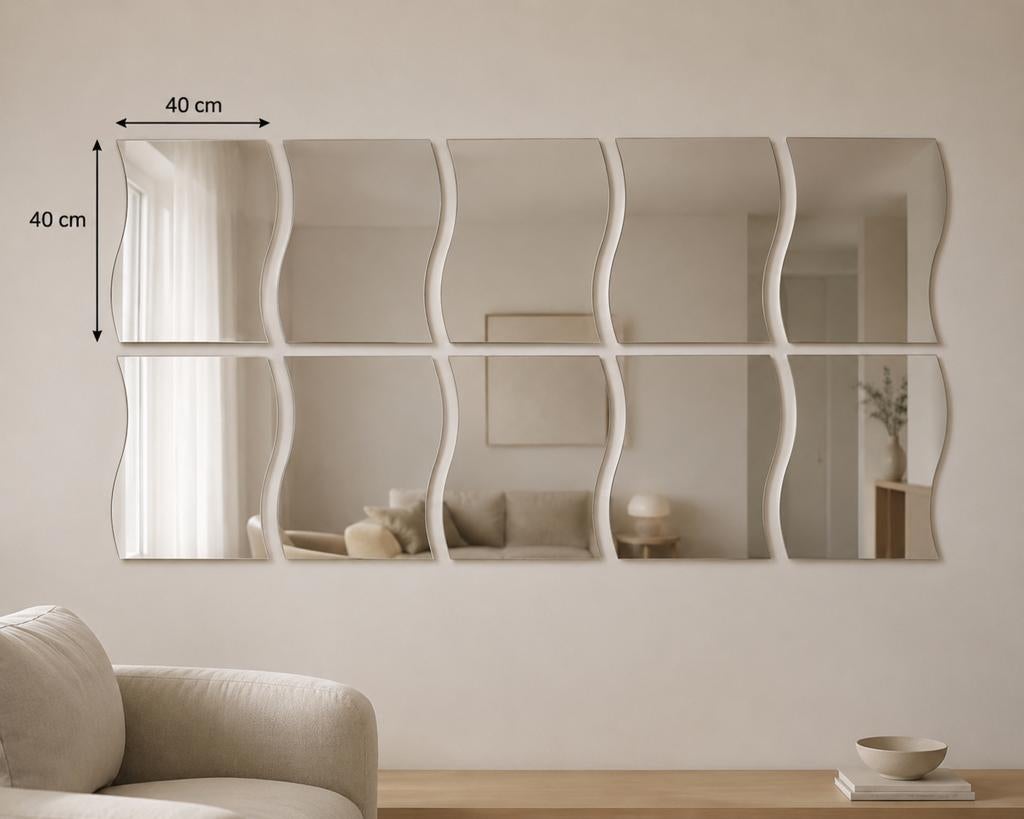 10 decoratieve spiegels – ca. 40x40 cm per stuk, Huis en Inrichting, Woonaccessoires | Spiegels, Ophalen