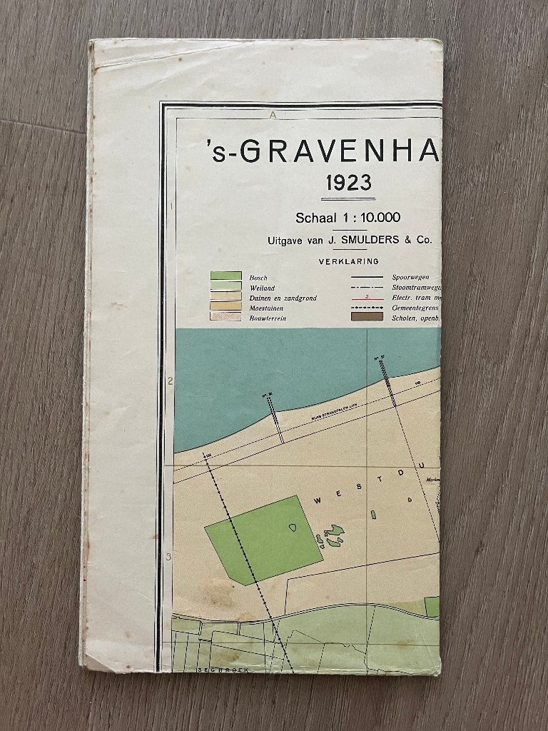 Plattegrond 's-Gravenhage 1923, Gelezen, Ophalen of Verzenden, Landkaart, 1800 tot 2000