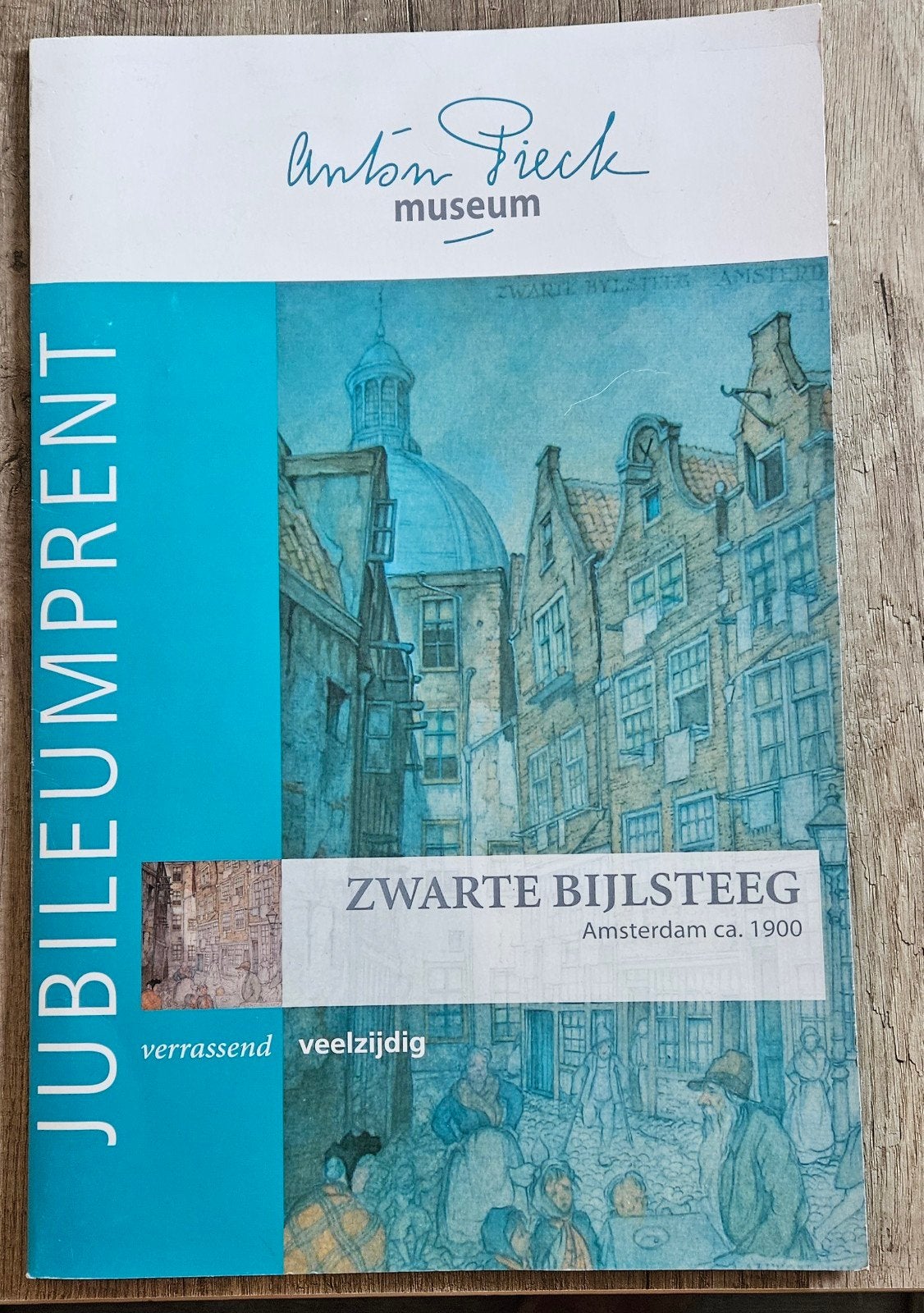 Anton Pieck - Zwarte Bijlsteeg, Amsterdam ca. 1900, Antiek en Kunst, Ophalen, 1950 - 1999, Stadsgezicht, Origineel