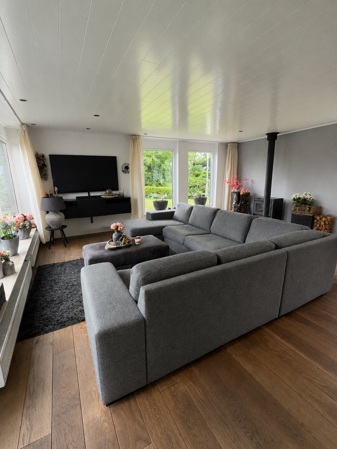 Hoekcombinatie bank Profijt Meubel Gapp 67 antraciet, Huis en Inrichting, Banken | Bankstellen, Ophalen, 250 tot 300 cm, Gebruikt
