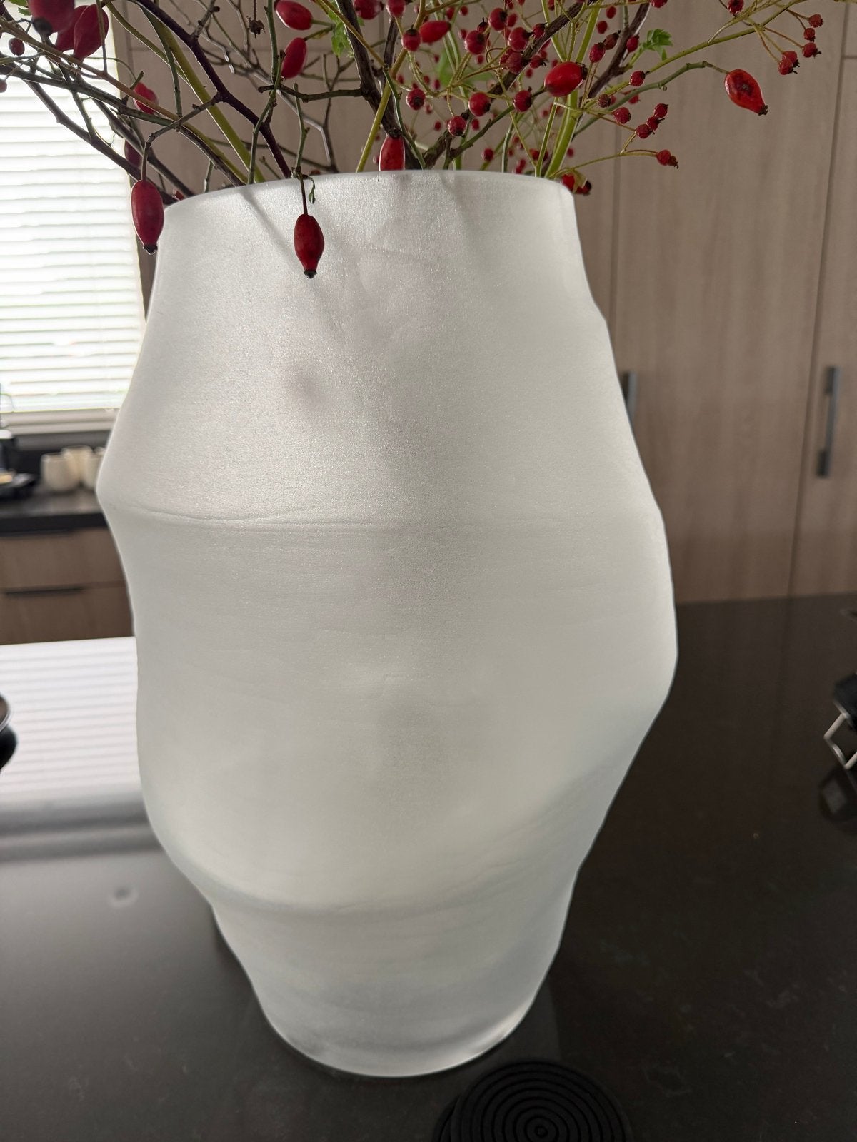Riviera Maison Vaas Momo L - Mat Wit Glas, Ophalen of Verzenden