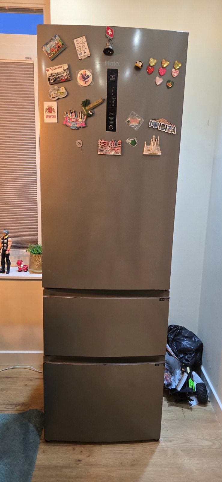 Haier Koel-Vriescombinatie 348L No Frost, Ophalen, Gebruikt, 200 liter of meer, Met aparte vriezer