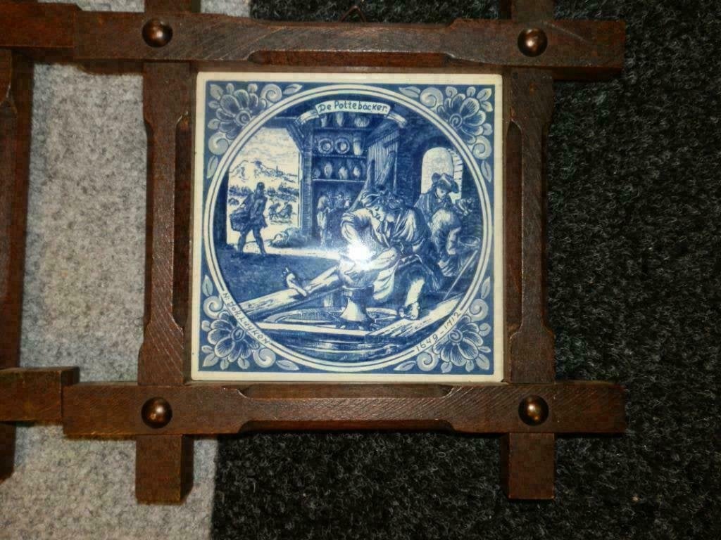 De pottebacker N Joh.Luyken wandtegel  handpainted, Ophalen of Verzenden