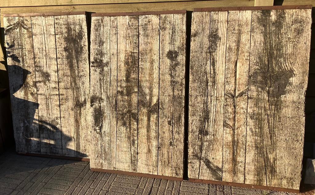 3 Steenschotten van 124x75x4 cm, Minder dan 3 meter, Ophalen of Verzenden, Hout, 1 tot 2 meter