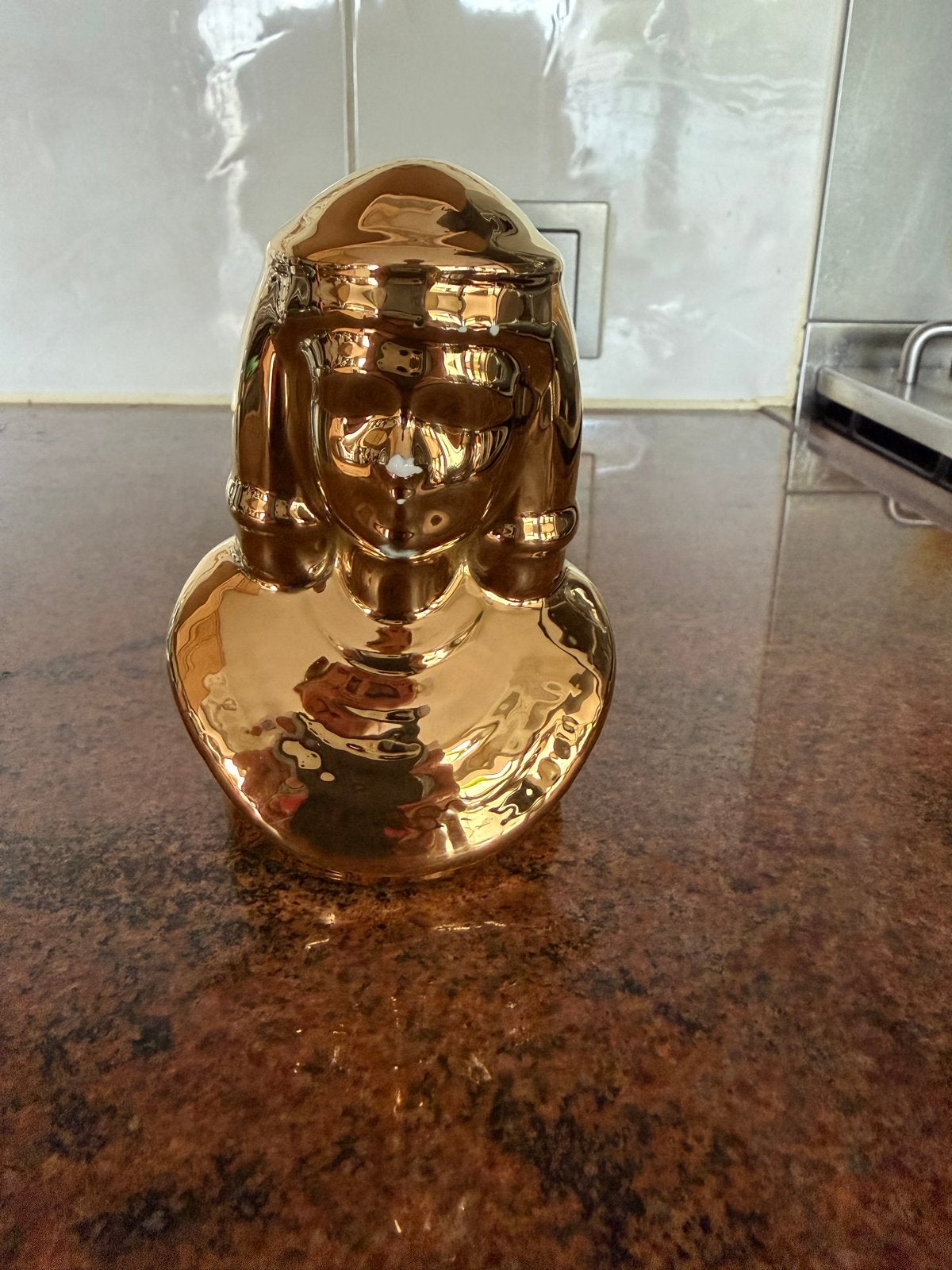 Italiaans keramiek borstbeeld – 24k bladgoud (Oro Zecchino), Ophalen of Verzenden
