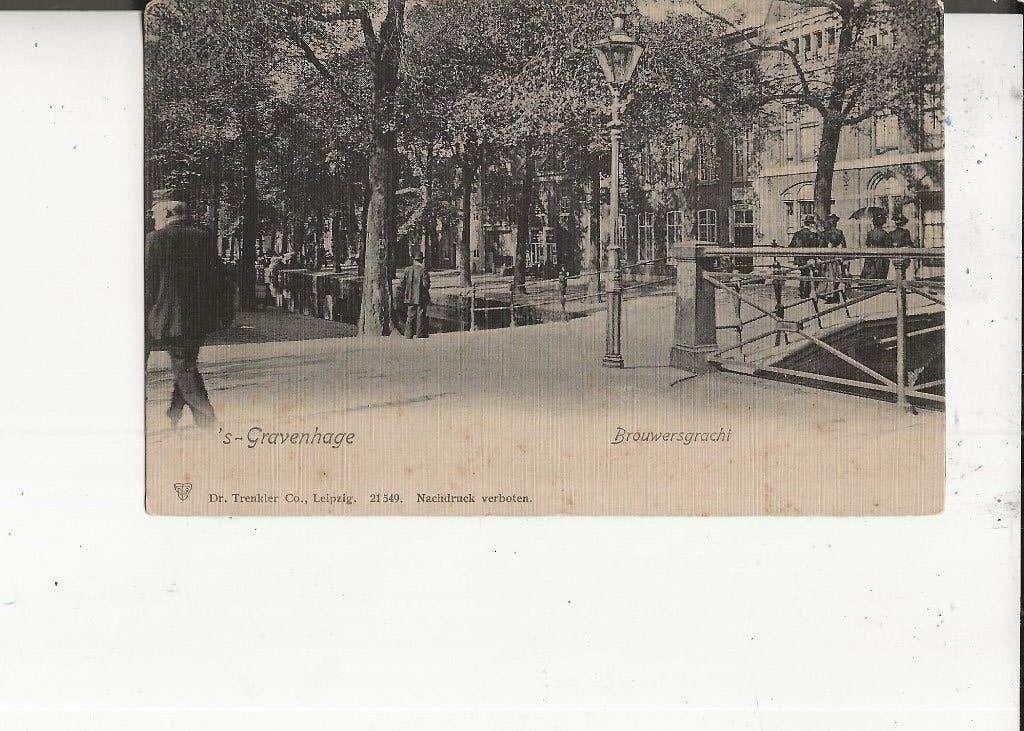 Den Haag Brouwersgracht met dames op de brug 1902, Ophalen of Verzenden, Voor 1920, Ongelopen, Zuid-Holland