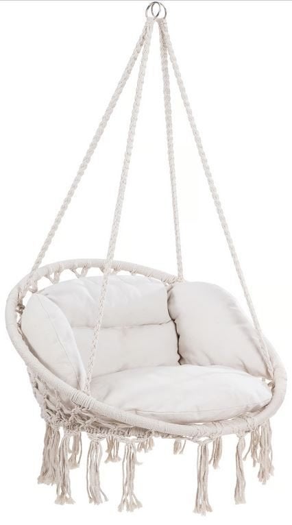 Hangstoel swing crème 80x60x140cm GRATIS BEZORGD!, Huis en Inrichting, Stoelen, Verzenden, Overige materialen, Nieuw, Nvt