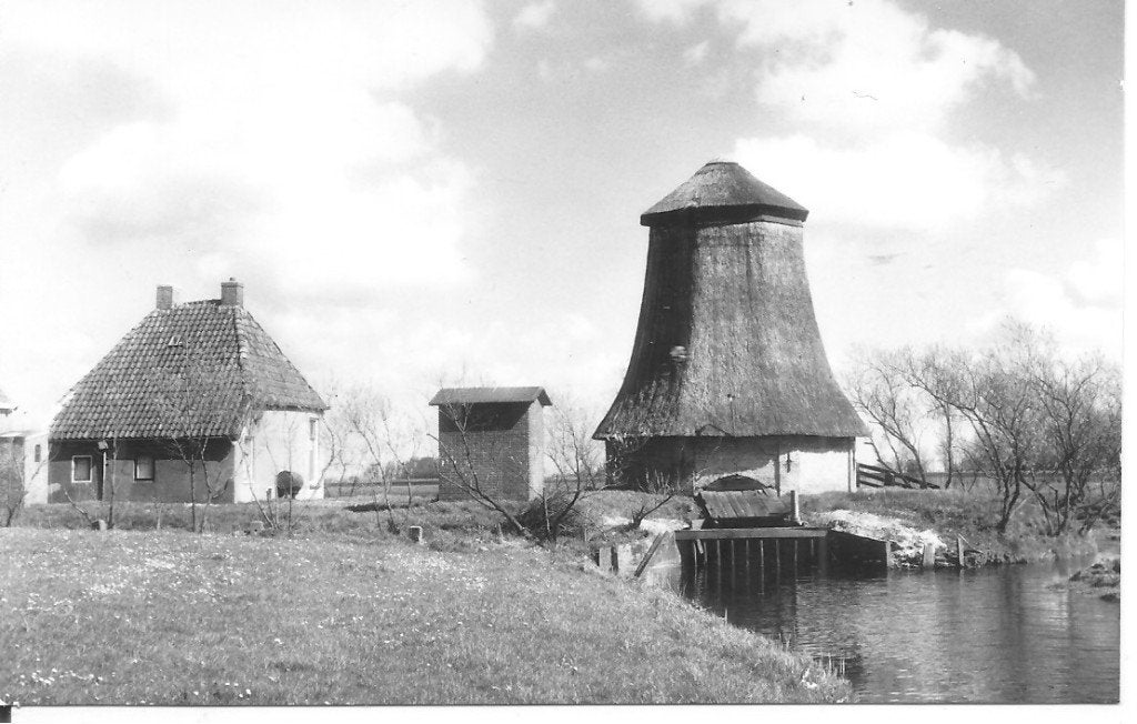 Ansichtkaart Achlum Noorderpolder, molen en huis (1975), Ophalen of Verzenden, 1960 tot 1980, Ongelopen, Friesland