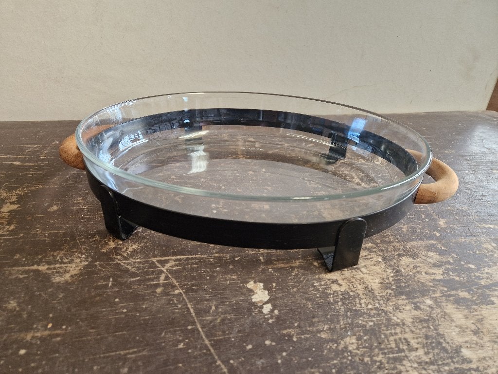 Arcuisine ovenschaal met metalen houder en houten handvatten, Huis en Inrichting, Keuken | Keukenbenodigdheden, Overige typen