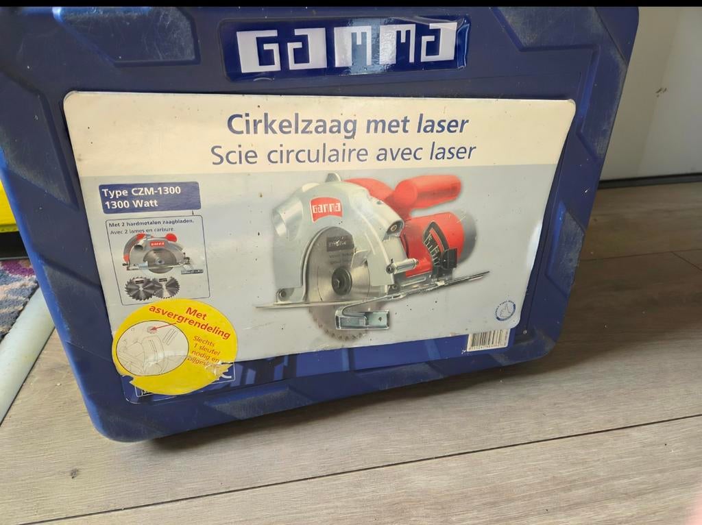 Gamma Cirkelzaag met laser (Type CZM-1300), Ophalen of Verzenden, 1200 watt of meer, Cirkelzaag, 30 tot 70 mm