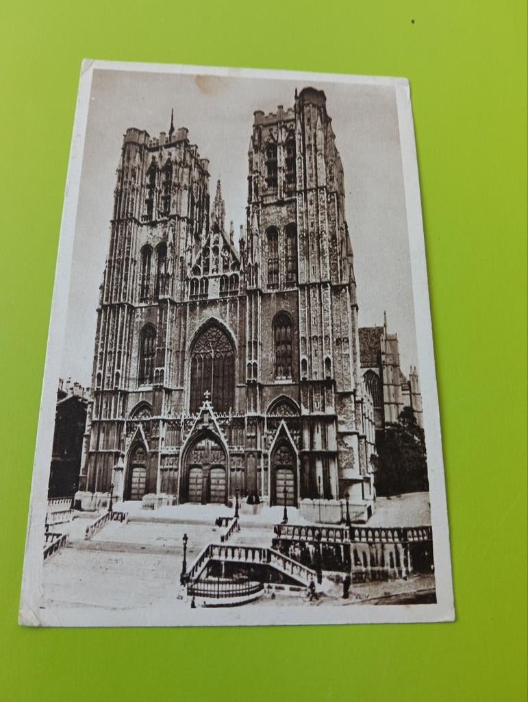 Oude Ansichtkaart Brussel Sint-Goedelekerk Gelopen, Ophalen of Verzenden, Voor 1920, Gelopen, Brussel (Gewest)