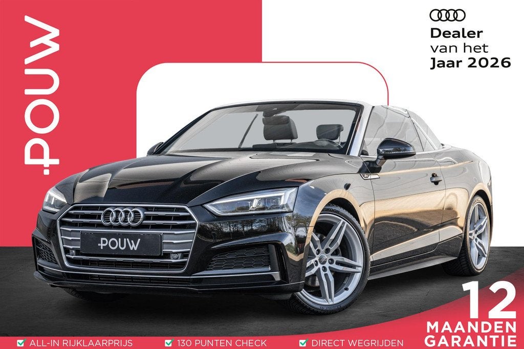 Audi A5 Cabriolet 2.0 TFSI 190pk S-tronic S Edition | Stoelv, Auto's, Audi, Stof, Gebruikt, 4 stoelen, Zwart