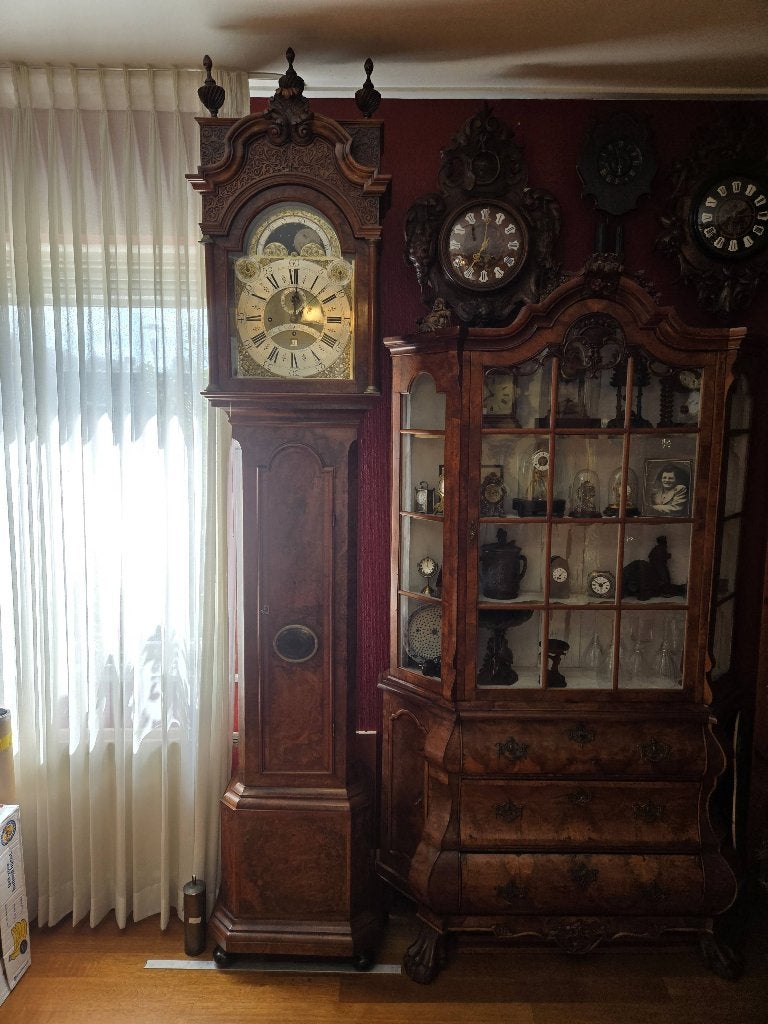 Staand Amsterdams horloge met muziekrol  1740, Ophalen