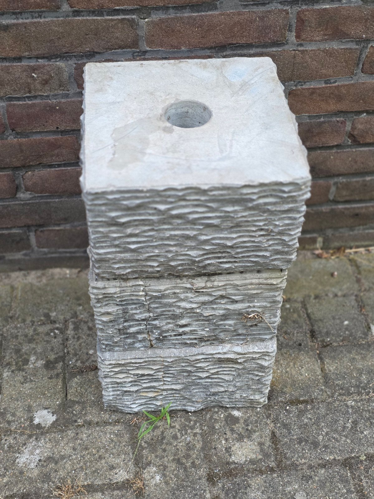 Waterornament van natuursteen, Tuin en Terras, Ophalen, Gebruikt, Hardsteen, Waterornament
