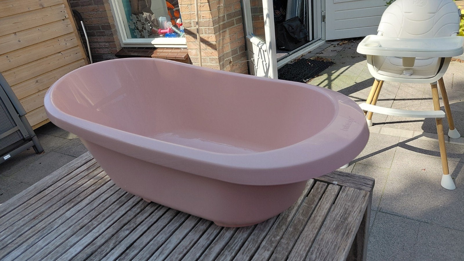 bebe jou badje oud roze mellow rose los bad babybad met stop, Kinderen en Baby's, Badjes en Verzorging, Ophalen, Zo goed als nieuw