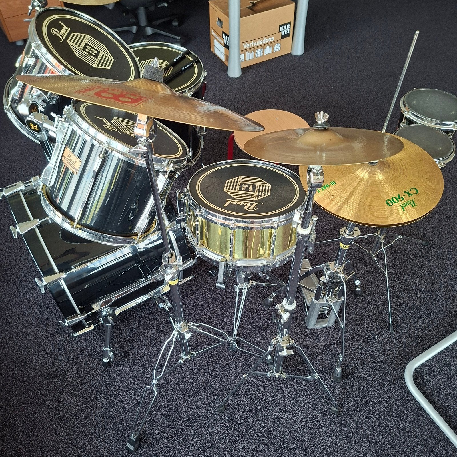 Pearl drumstel,drumstel, slagwerk,Pearl., Muziek en Instrumenten, Drumstellen en Slagwerk, Ophalen, Gebruikt, Pearl
