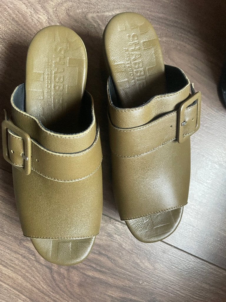 Shabbies muiltjes sleehak groen nieuw echt leer 37, Kleding | Dames, Schoenen, Shabbies Amsterdam, Nieuw, Groen, Sandalen of Muiltjes