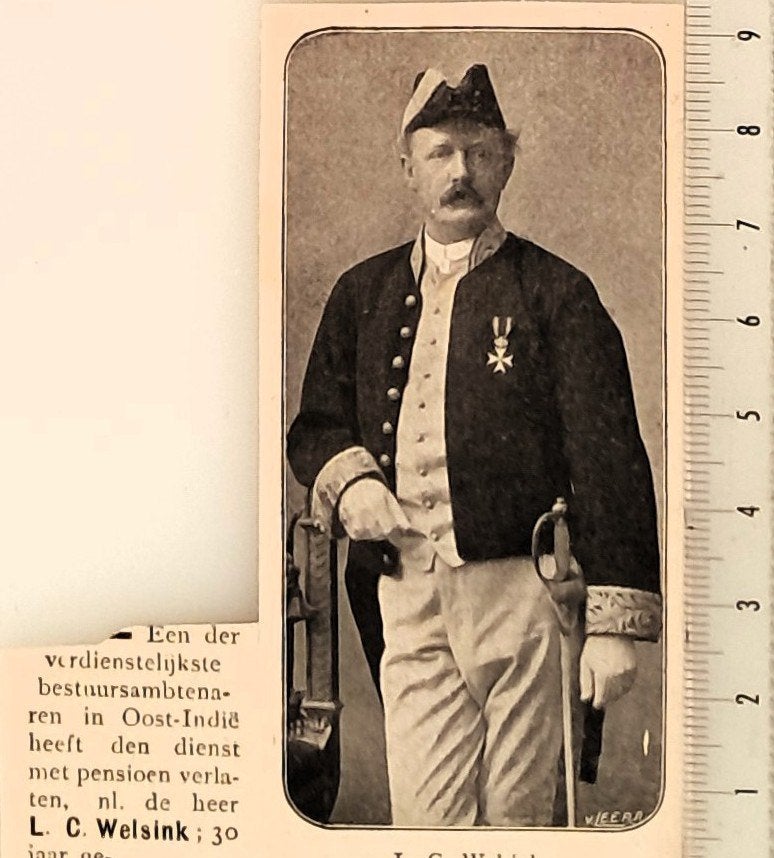 Leger Indië 1908; geridderde L.C.Welsink met pensioen, Verzenden, Voor 1940, Gebruikt, Overige onderwerpen