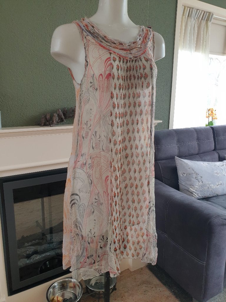 Mais il Est Ou Le Soleil mooie jurk 38 M tuniek, Maat 38/40 (M), Verzenden, Oranje, Zo goed als nieuw