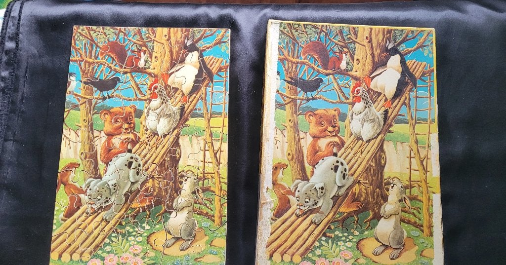 OUDE HOUTEN PUZZEL (JAREN 50), Antiek en Kunst, Ophalen of Verzenden