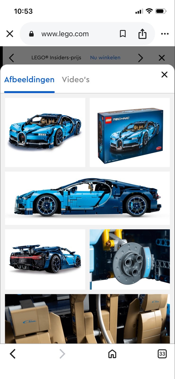 Lego Technic Bugatti Chiron 42083 nieuw in de doos, Lego, Nieuw, Ophalen of Verzenden, Complete set