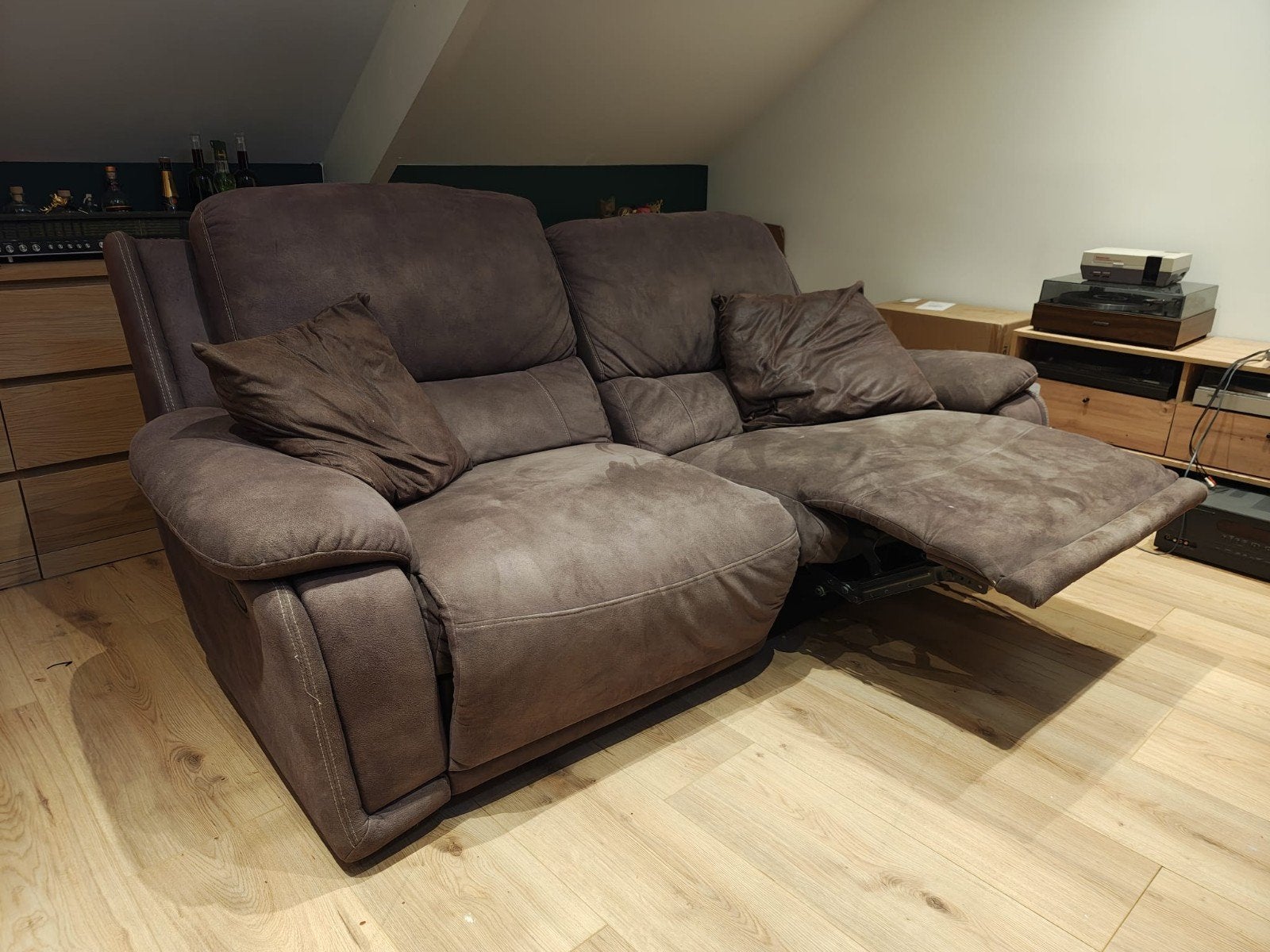 Comfortabele 2-zits relaxbank, Ophalen, Zo goed als nieuw, 75 tot 100 cm