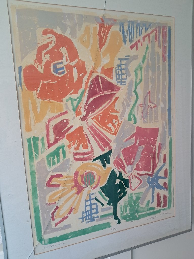 Linosnede luuk Scholten Schermen, Ophalen