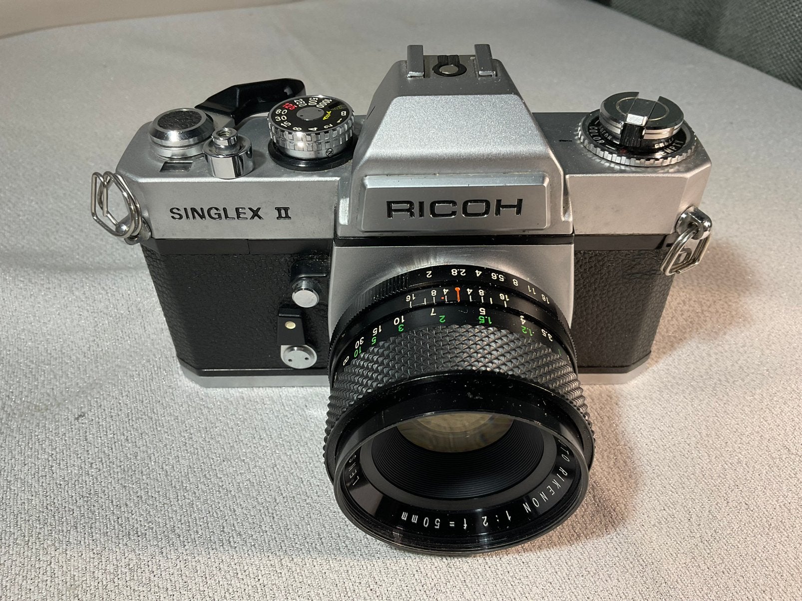 RICOH SINGLEX II met Rikenon 1:2-50mm, Ophalen of Verzenden, Spiegelreflex, Overige Merken