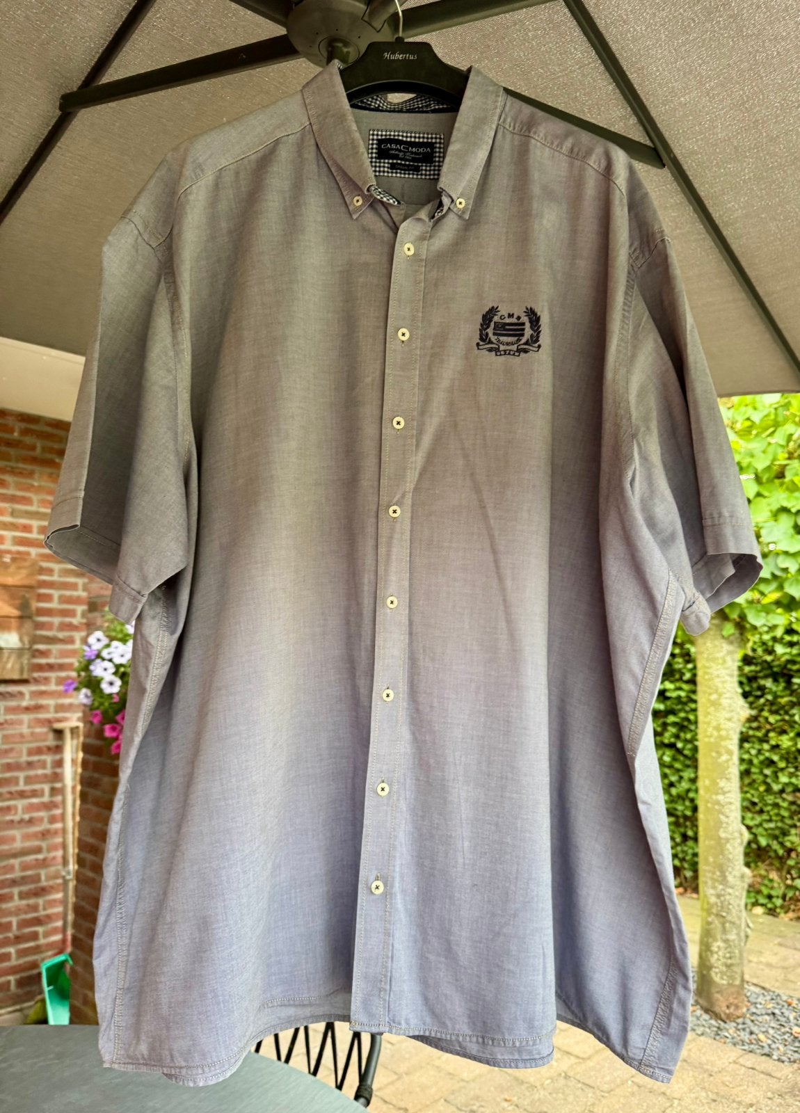 Overhemd korte mouw heren - Casa Moda - Casual fit - 6XL -, Ophalen of Verzenden, Zo goed als nieuw, Blauw, Overhemd
