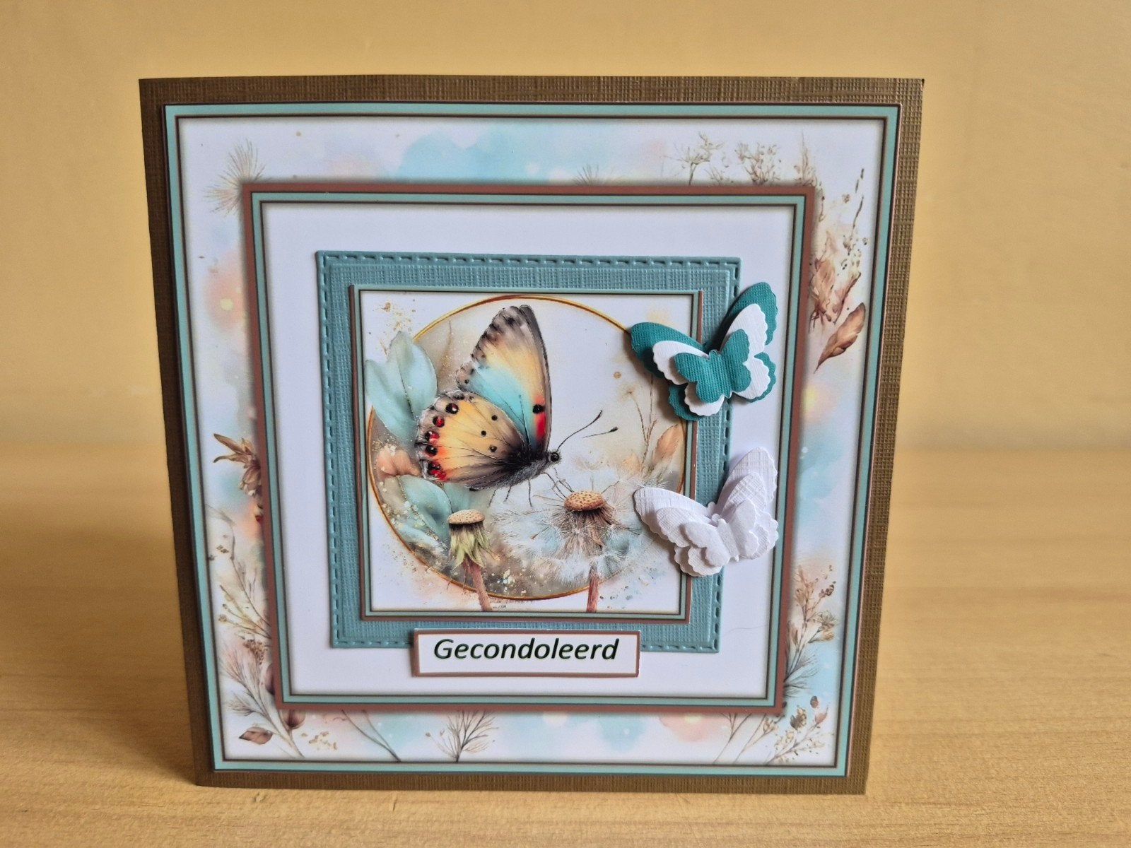 297a) zelfgemaakte kaart- condoleance (2), Ophalen of Verzenden, Nieuw, Overige thema's