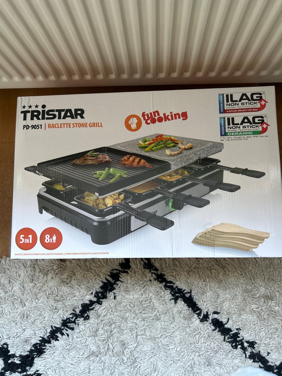 Tristar PD-9051 Raclette Stone Grill - Nieuw in doos, Overige typen, Nieuw, Ophalen of Verzenden, Zwart