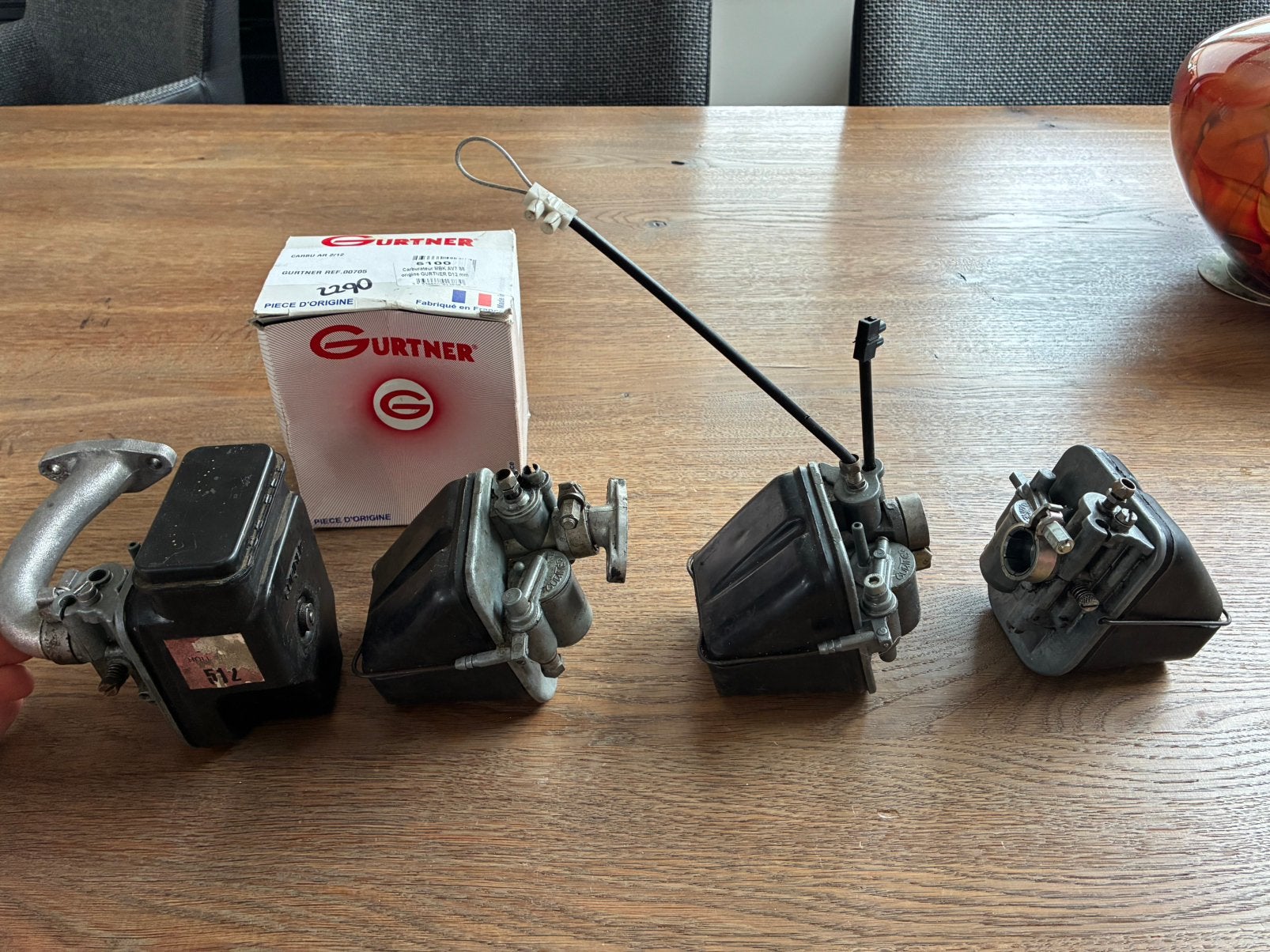Originele 8.7 / 12 mm gurtner carburateur kaptein mobylette, Fietsen en Brommers, Ophalen of Verzenden, Gebruikt, Carburateur