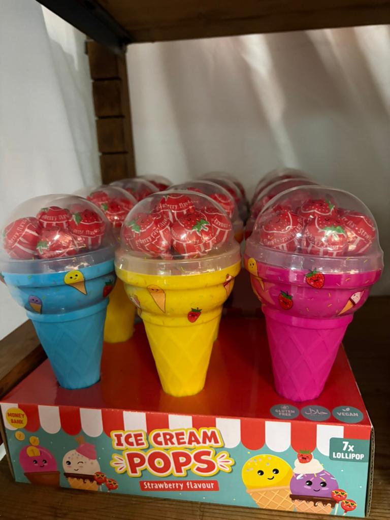 Ijsjes gevuld met 7 lollys nog 70 displays, Ophalen