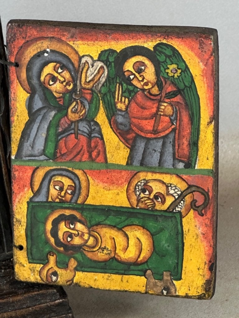 261025 Oud Afrikaans Ethiopian Coptic altar icon - Ethiopia, Ophalen of Verzenden
