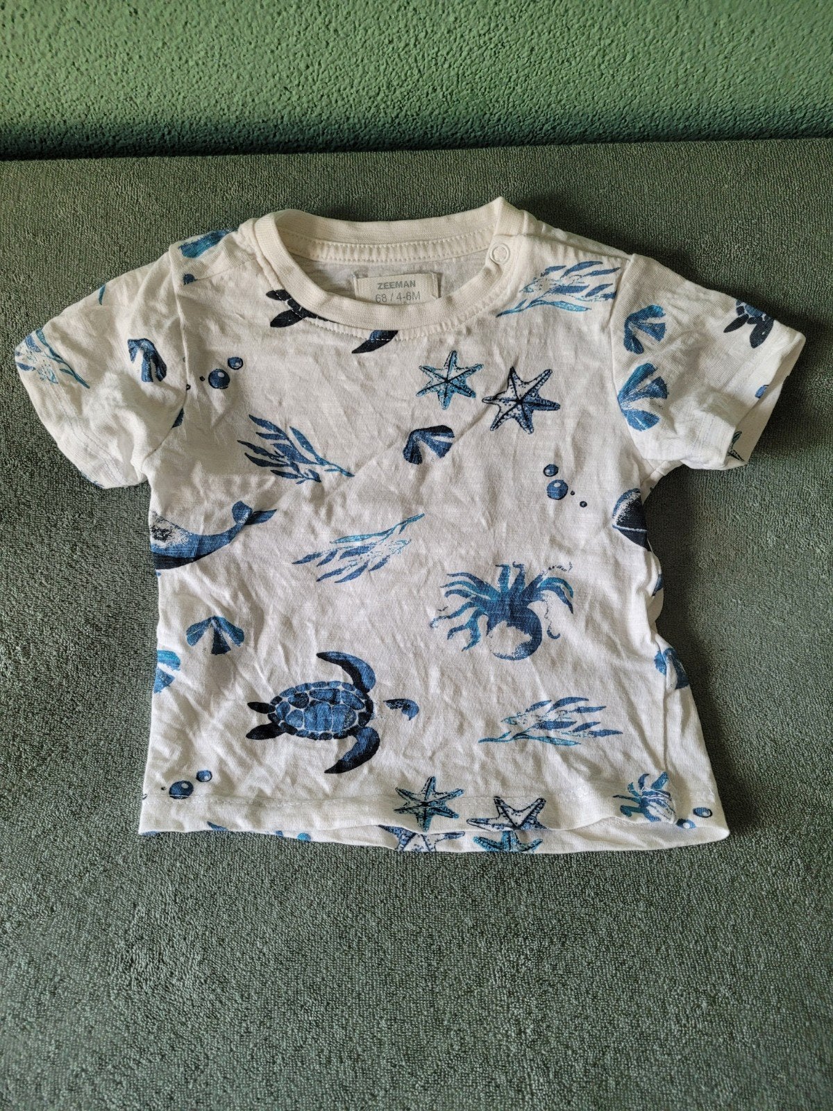 T-shirt zee / ocean print Zeeman blauw wit, Ophalen, Zeeman, Jongetje of Meisje, Nieuw