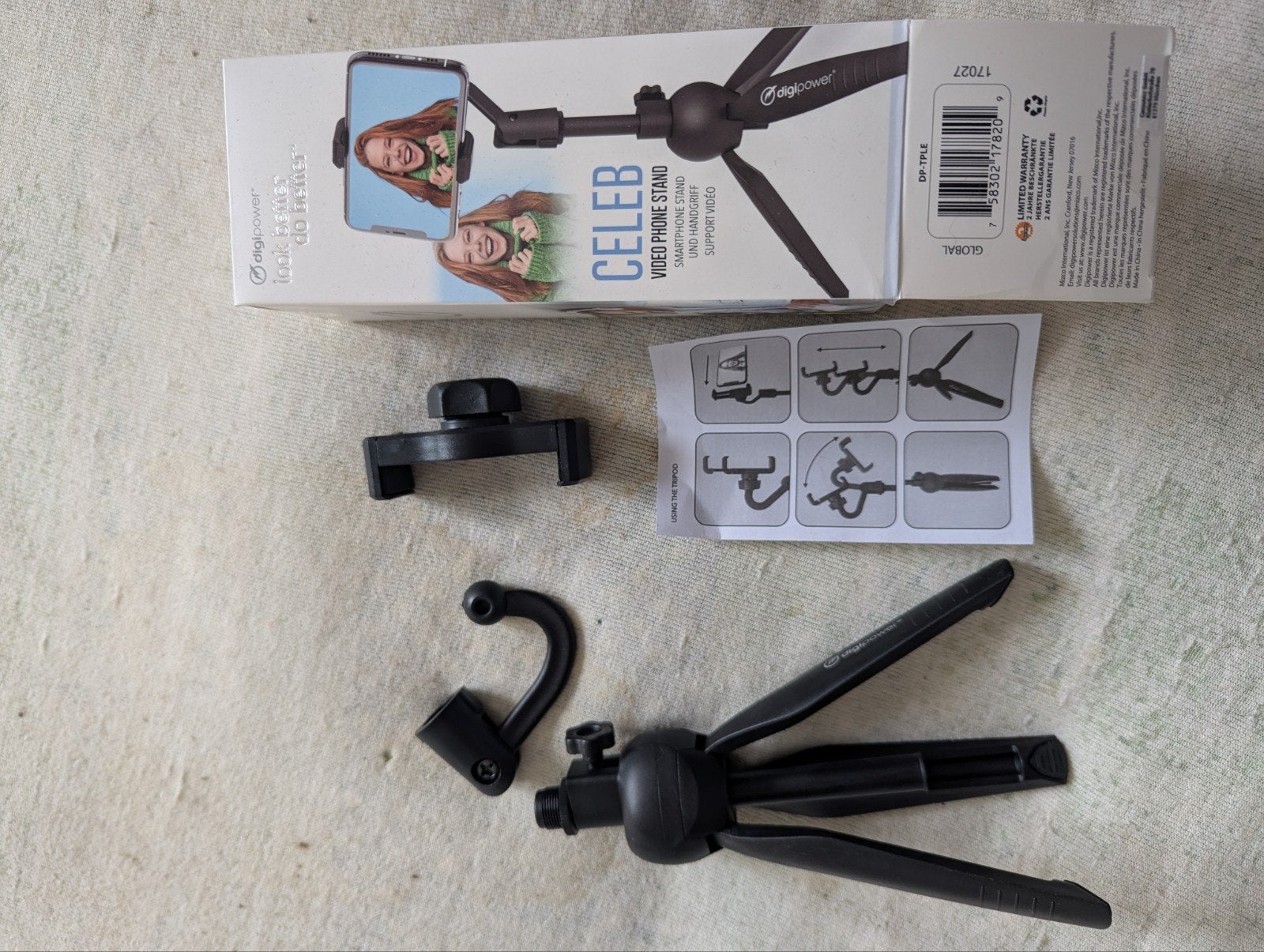 Digipower Celeb Video Phone Stand - Statief voor smartphone, Overige merken, 125 cm of minder, Zo goed als nieuw, Inklapbaar