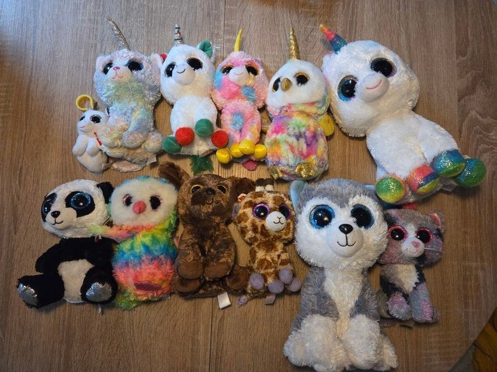 Grote collectie Ty Beanie Boos knuffels - diverse dieren, Ophalen, Eenhoorn, Meerkleurig, Klein (minder dan 20 cm)