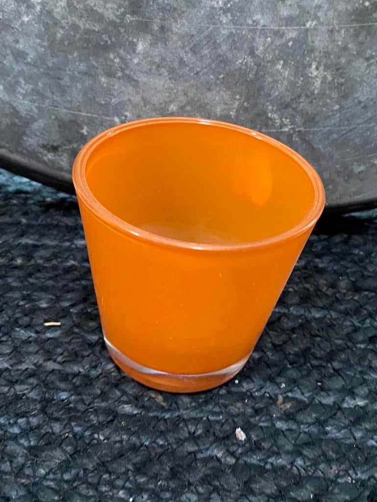 6xOranje kaarsenhouder kandelaar kaarshouder theelichthouder, Ophalen of Verzenden, Nieuw, Overige materialen, Kandelaar