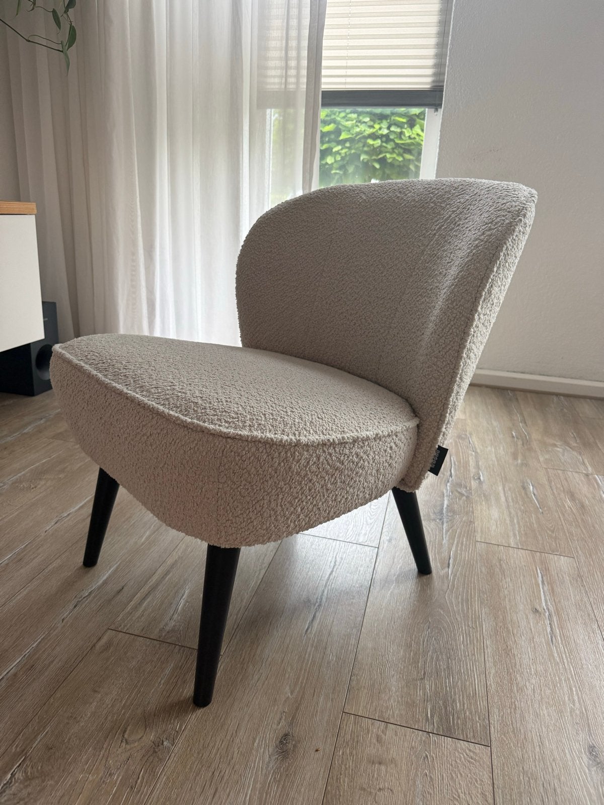 Woood Fauteuil Teddy Wit, Huis en Inrichting, Ophalen, 75 tot 100 cm, Zo goed als nieuw, Stof