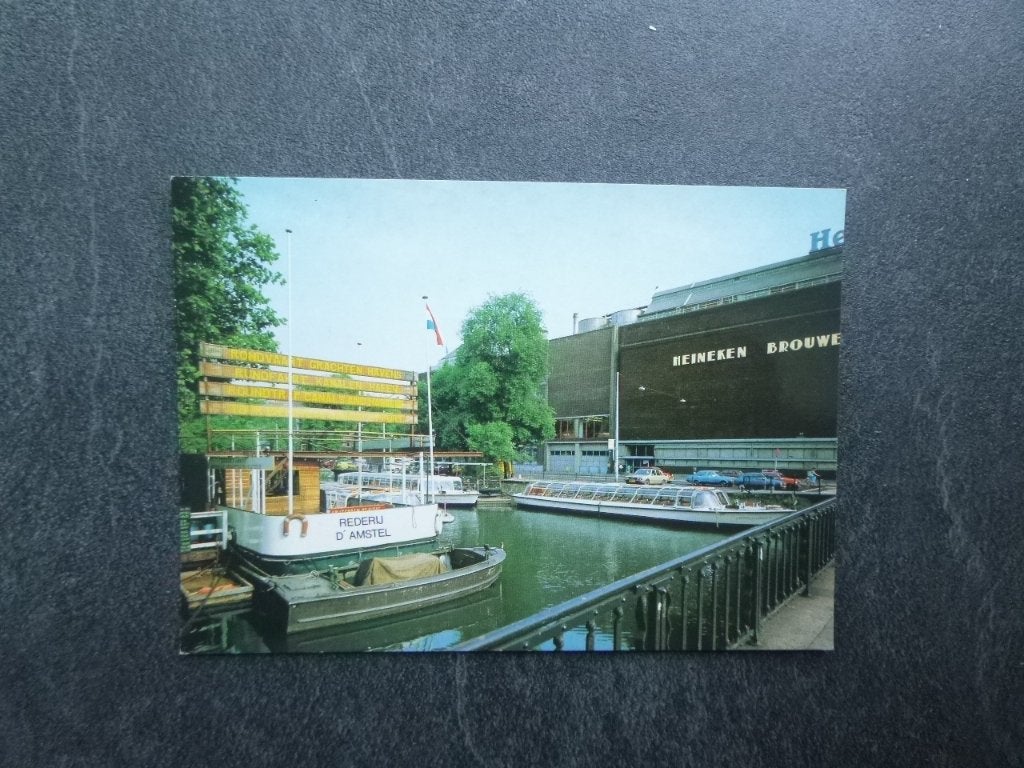 Amsterdam, afvaartsteiger t.o. Heineken Brouwerij, Verzamelen, Ansichtkaarten | Nederland, Verzenden, 1980 tot heden, Ongelopen