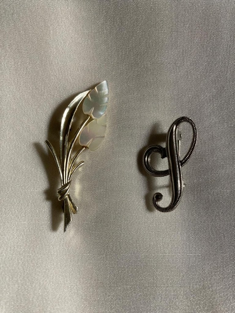 Vintage Broches, set van 2, Overige materialen, 4 tot 7 cm, Gebruikt, Overige kleuren