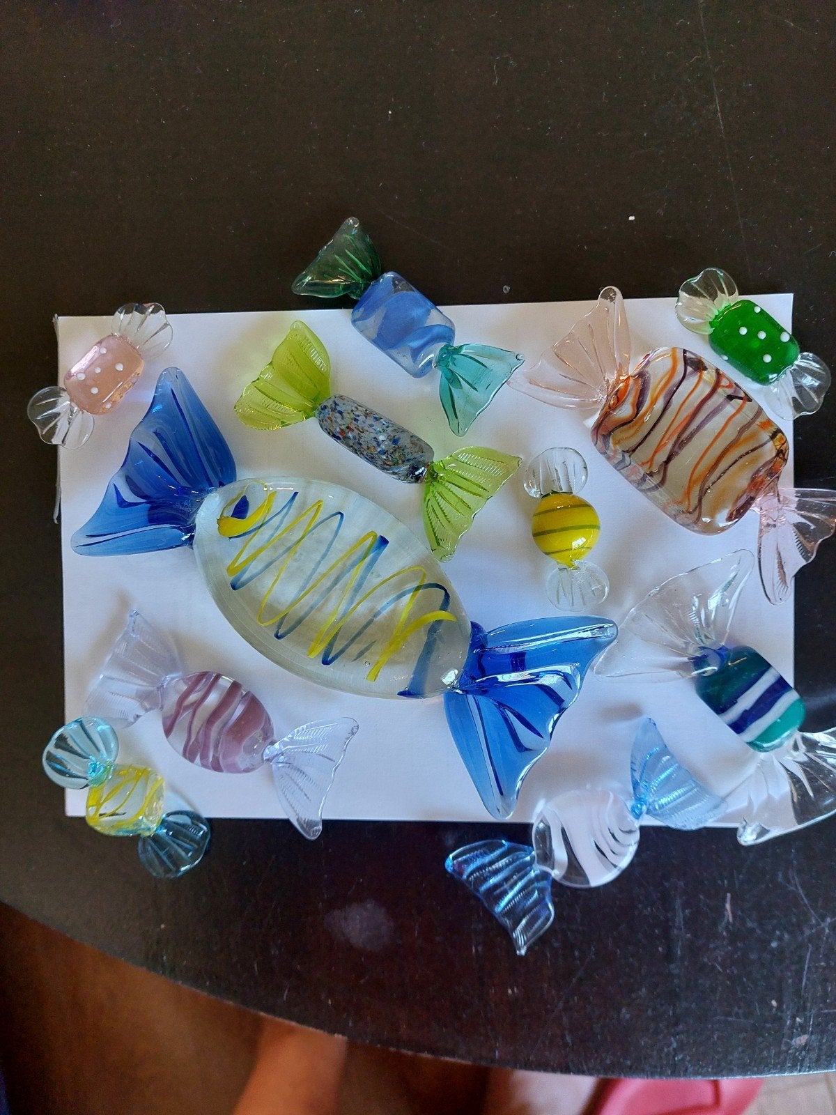 Kleurrijke glazen snoepjes decoratie, Antiek en Kunst, Antiek | Glas en Kristal, Ophalen of Verzenden