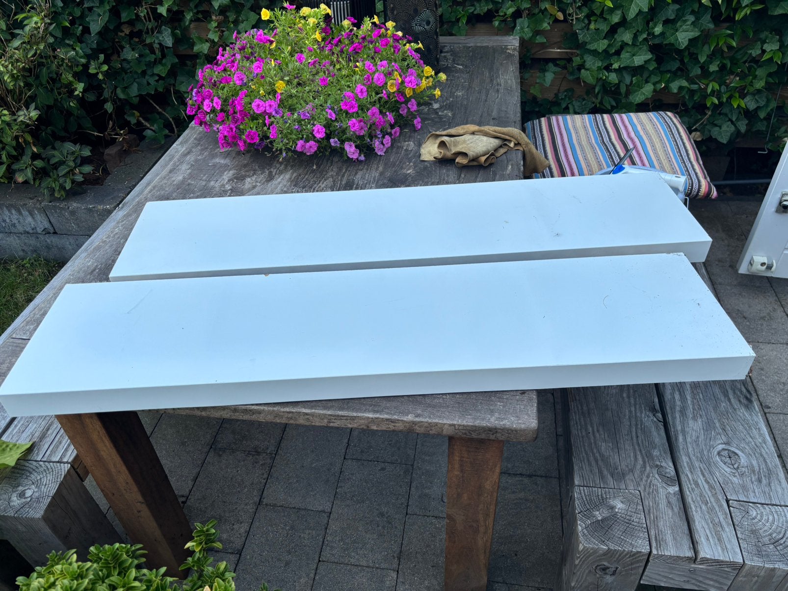 2x Lack plankem IKEA, Tuin en Terras, Tuintafels, Ophalen, Zo goed als nieuw, Rechthoekig, Hout