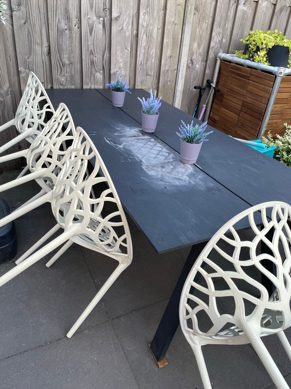 Jysk Fausing tuintafel - stevig met gebruikssporen, Ophalen, Gebruikt, Rechthoekig, Overige materialen