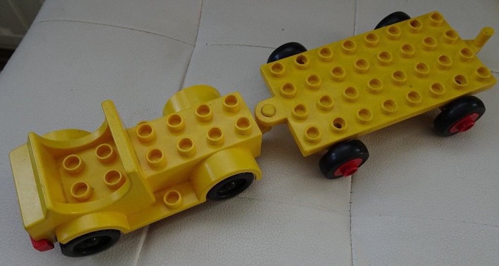 duplo kar met aanhanger 4,50, Ophalen of Verzenden, Zo goed als nieuw, Duplo