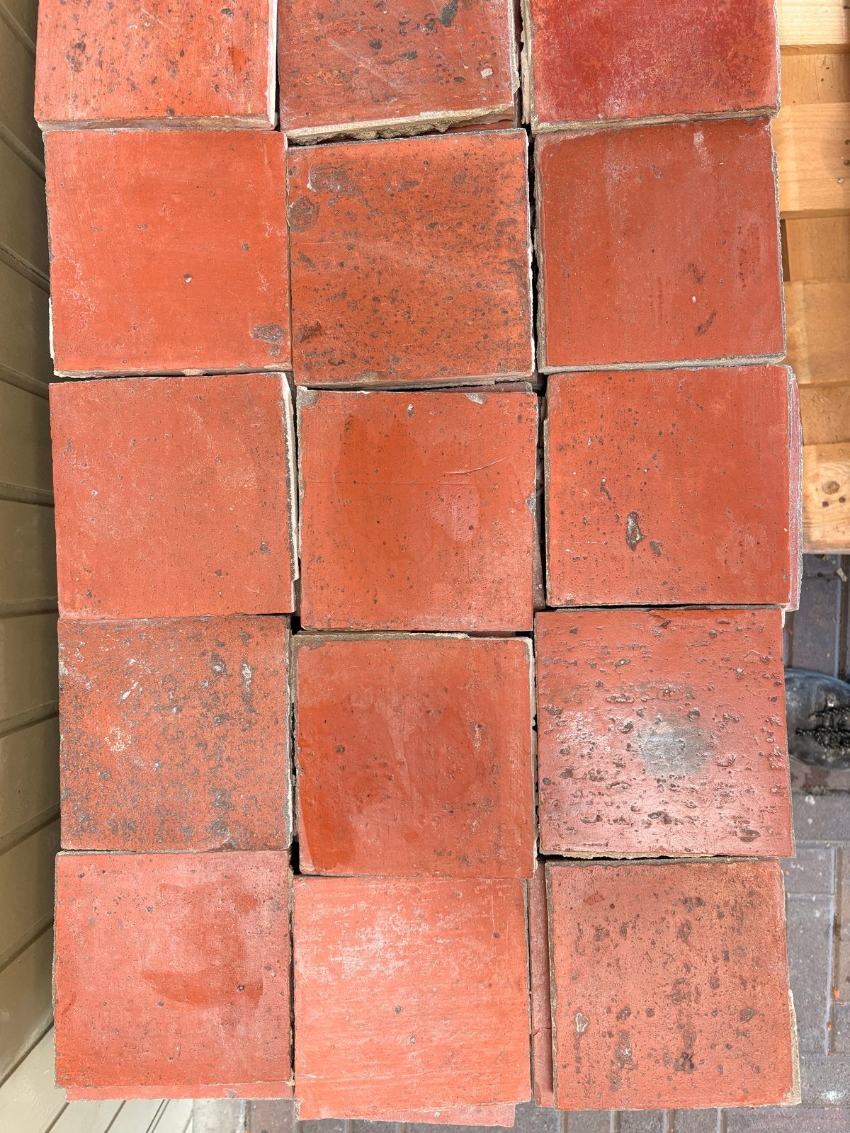 Oude terracotta vloertegels - Franse plavuis - estrikken, Ophalen, Gebruikt, Keramiek, Minder dan 20 cm